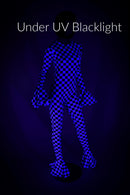Flouncy Footed Checkered Catsuit - Coquetry Clothing