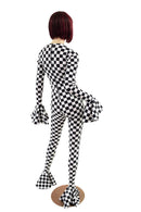 Flouncy Footed Checkered Catsuit - Coquetry Clothing