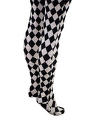 Footed High Waist Leggings in Black and White Diamond - Coquetry Clothing