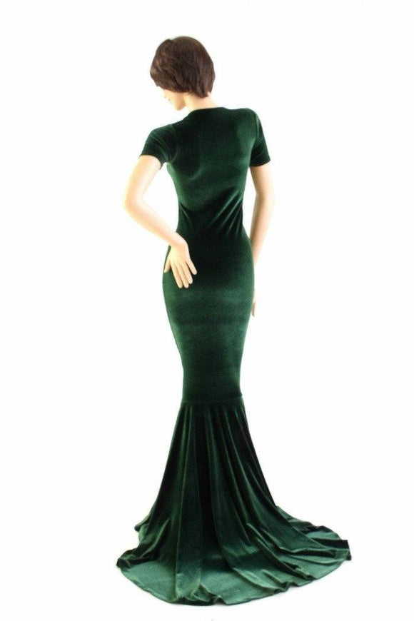 Forest Green Velvet Gown - Coquetry Clothing