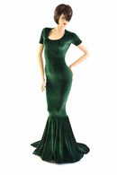 Forest Green Velvet Gown - Coquetry Clothing