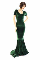 Forest Green Velvet Gown - Coquetry Clothing