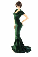Forest Green Velvet Gown - Coquetry Clothing