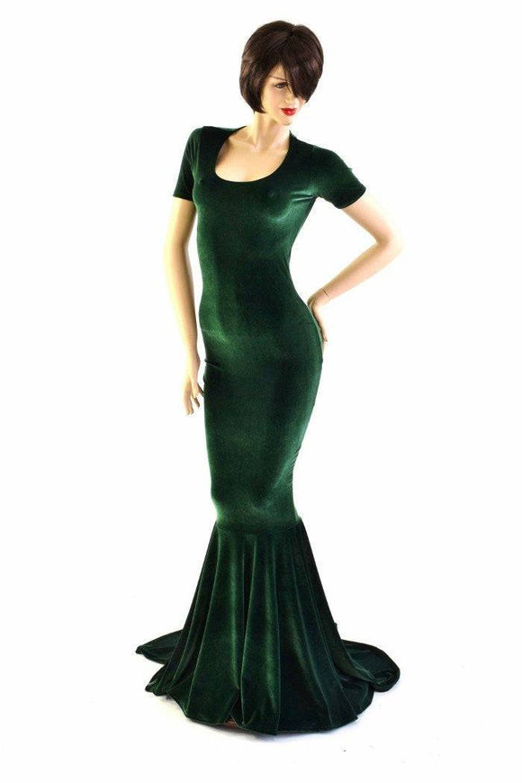 Forest Green Velvet Gown - Coquetry Clothing