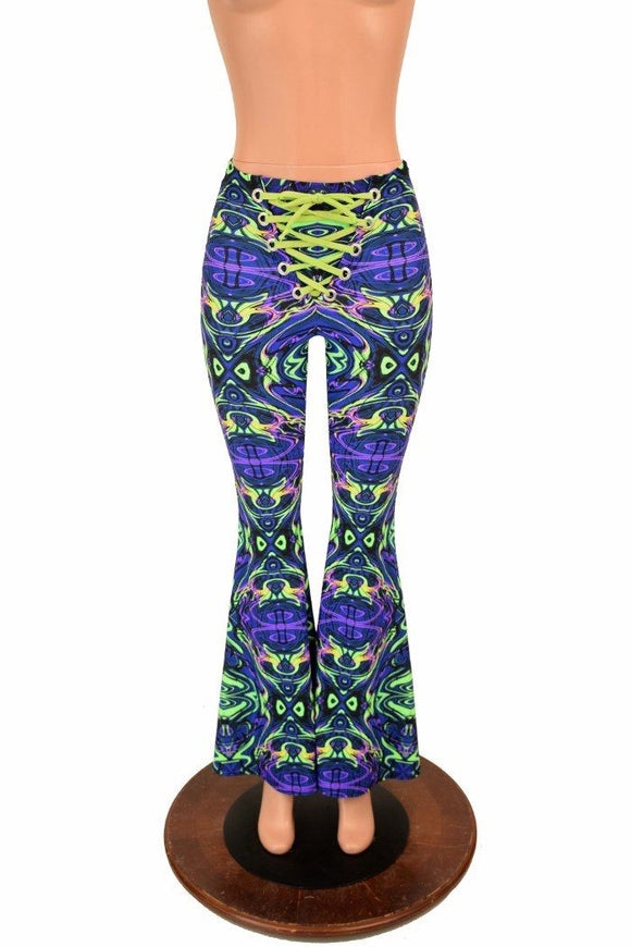 Front Lace Up High Waist Solar Flares - Coquetry Clothing