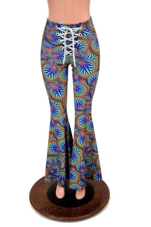 Front Lace Up High Waist Solar Flares - Coquetry Clothing