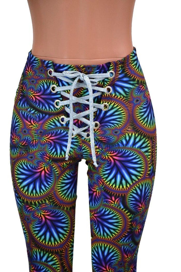 Front Lace Up High Waist Solar Flares - Coquetry Clothing
