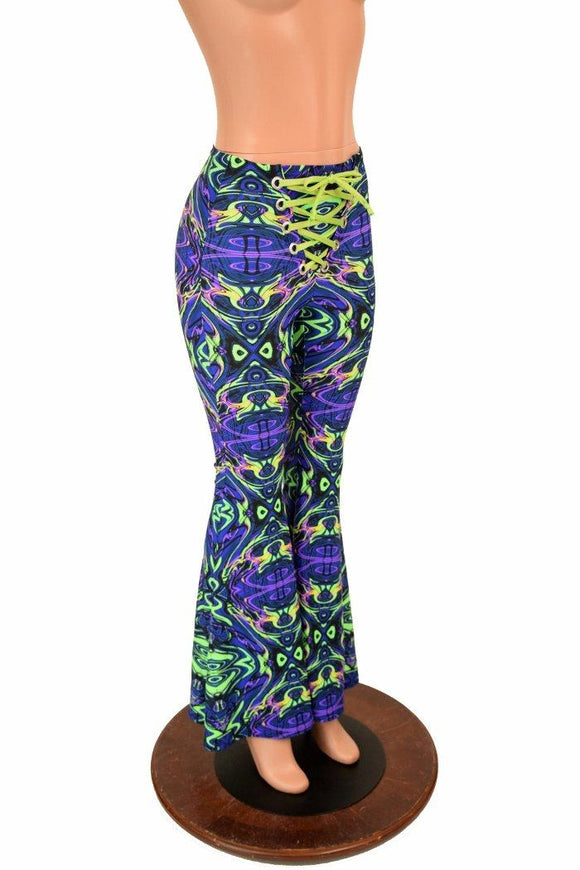 Front Lace Up High Waist Solar Flares - Coquetry Clothing