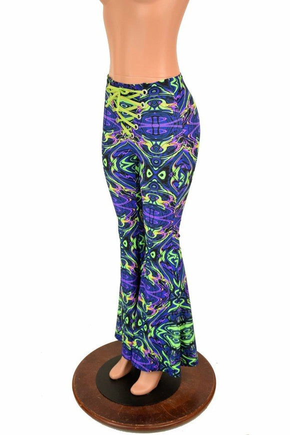 Front Lace Up High Waist Solar Flares - Coquetry Clothing
