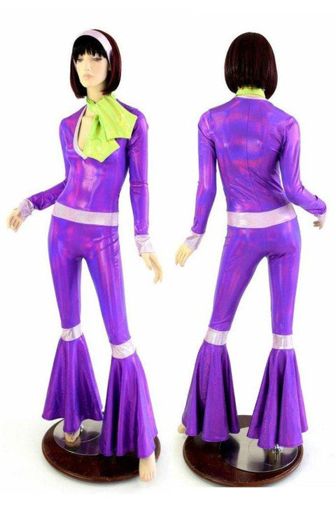 Purple 70's Super Sleuth Catsuit - Coquetry Clothing