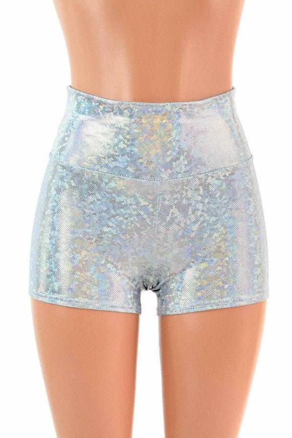 Frostbite Holographic High Waist Shorts - Coquetry Clothing