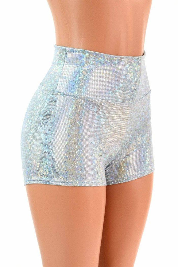 Frostbite Holographic High Waist Shorts - Coquetry Clothing