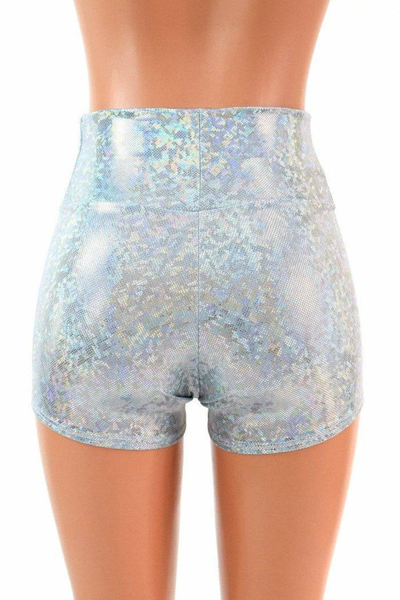 Frostbite Holographic High Waist Shorts - Coquetry Clothing