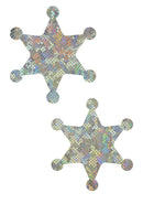 Frostbite Shattered Glass Sheriff Star Pasties - Coquetry Clothing