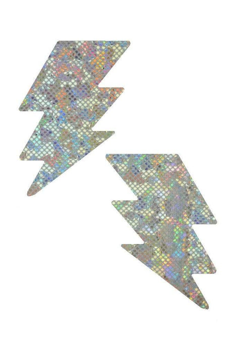 Frostbite Holographic Bolt Pasties - Coquetry Clothing