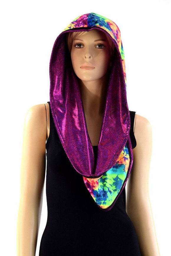 Fuchsia & Acid Splash Reversible Infinity Festival Hood - Coquetry Clothing