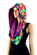 Fuchsia & Acid Splash Reversible Infinity Festival Hood - Coquetry Clothing