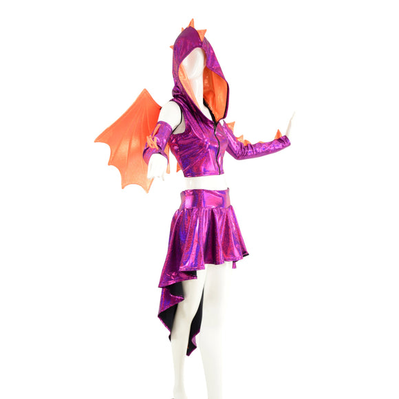 Fuchsia and Orange Dragon Set (+Dragon Wings!) - Coquetry Clothing
