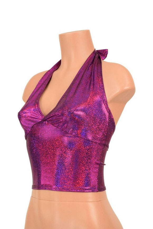 Fuchsia Darted Tie Back "Midi" Halter - Coquetry Clothing