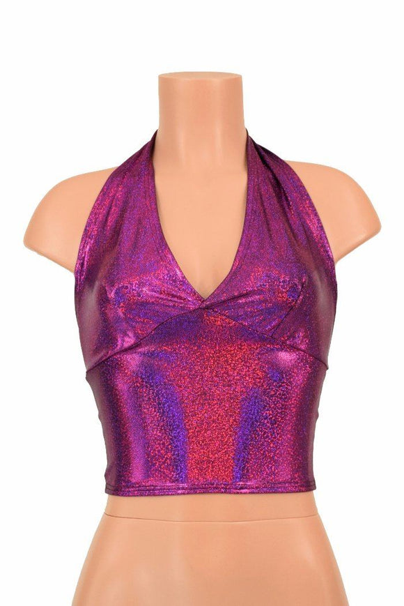 Fuchsia Darted Tie Back "Midi" Halter - Coquetry Clothing