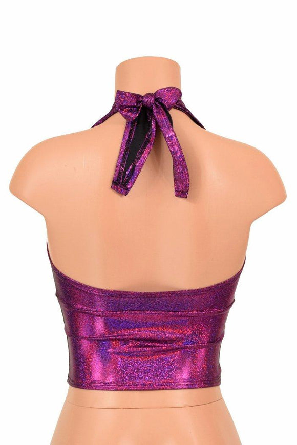 Fuchsia Darted Tie Back "Midi" Halter - Coquetry Clothing