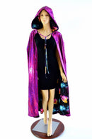 Fuchsia & Galaxy Reversible Hooded Cape - Coquetry Clothing