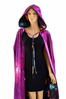 Fuchsia & Galaxy Reversible Hooded Cape - Coquetry Clothing