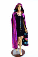 Fuchsia & Galaxy Reversible Hooded Cape - Coquetry Clothing