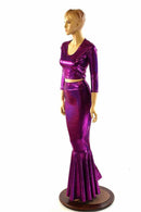 Fuchsia High Waist Skirt & Crop Set - Coquetry Clothing