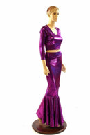 Fuchsia High Waist Skirt & Crop Set - Coquetry Clothing