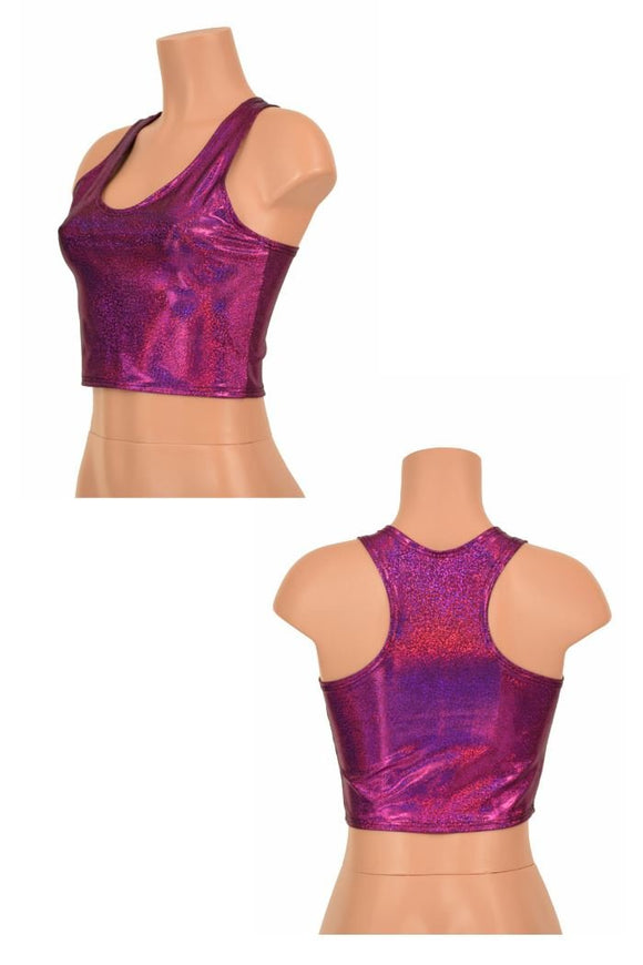 Fuchsia Racerback Crop Top - Coquetry Clothing