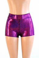 Fuchsia Sparkly Jewel Mid Rise Shorts - Coquetry Clothing