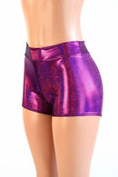Fuchsia Sparkly Jewel Mid Rise Shorts - Coquetry Clothing