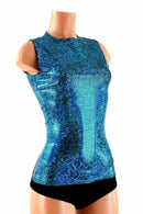 Full Length Crew Neck Holographic Top - Coquetry Clothing