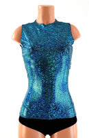 Full Length Crew Neck Holographic Top - Coquetry Clothing