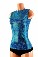 Full Length Crew Neck Holographic Top - Coquetry Clothing