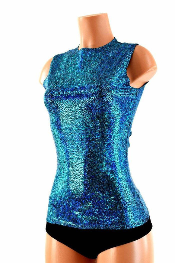 Full Length Crew Neck Holographic Top - Coquetry Clothing