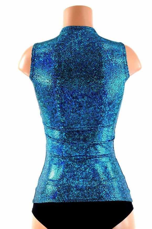 Full Length Crew Neck Holographic Top - Coquetry Clothing