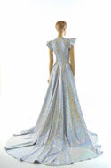 Full Length Holographic Circle Cut Gown with Train - 8