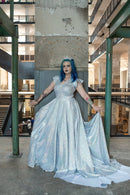 Full Length Holographic Circle Cut Gown with Train - Coquetry Clothing