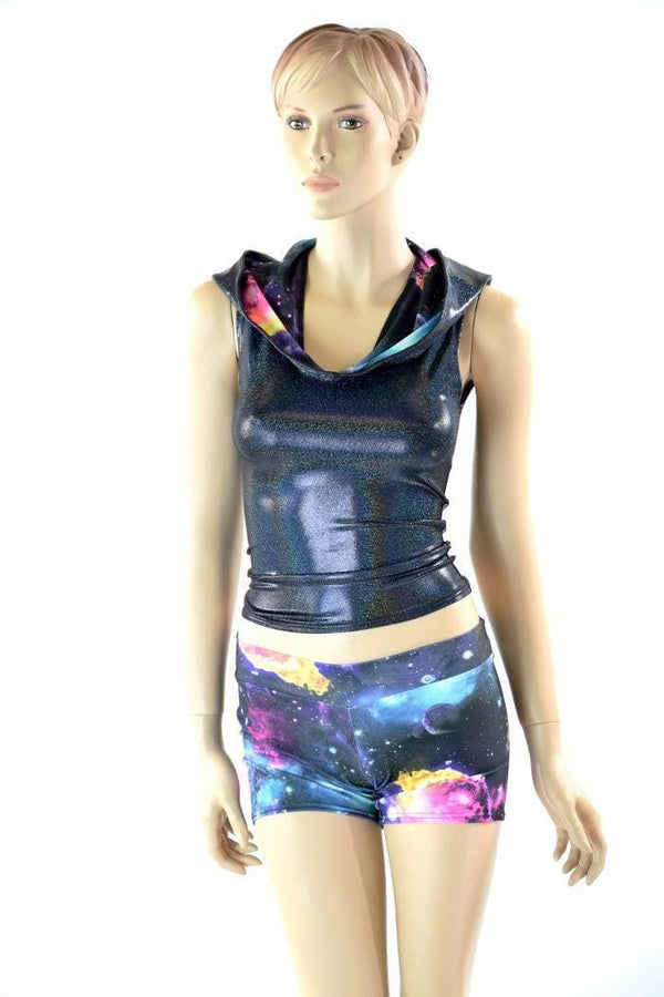 Full Length Hoodie & Midrise Shorts Set - 1
