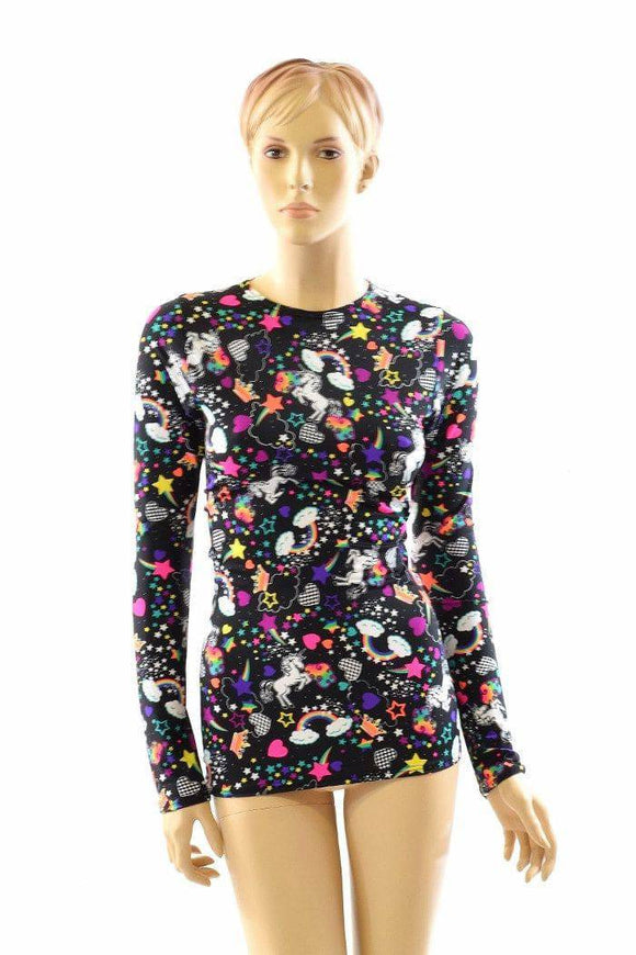 Full Length Long Sleeve Crew Neck Top - Coquetry Clothing