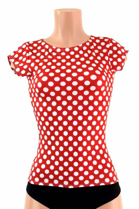 Full Length Red & White Polka Dot Top - Coquetry Clothing