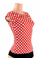 Full Length Red & White Polka Dot Top - Coquetry Clothing
