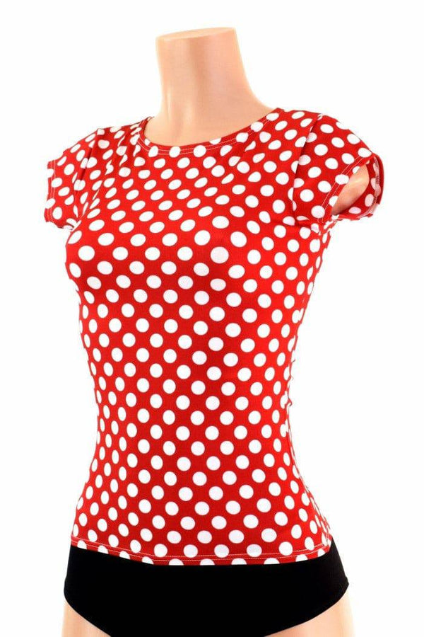 Full Length Red & White Polka Dot Top - 1