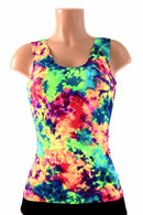 Full Length Scoop Neck Acid Splash Top - Coquetry Clothing