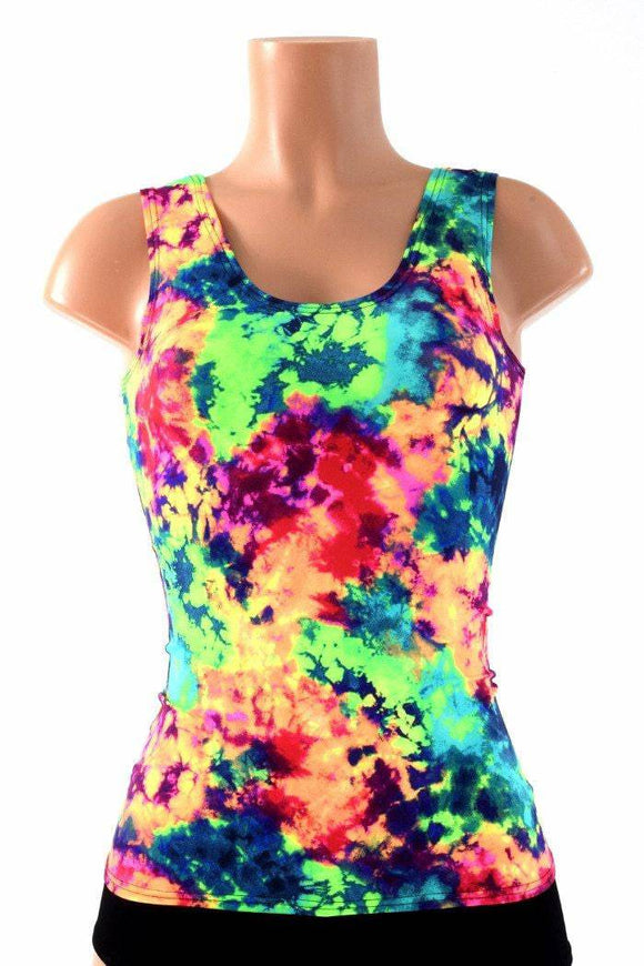 Full Length Scoop Neck Acid Splash Top - Coquetry Clothing