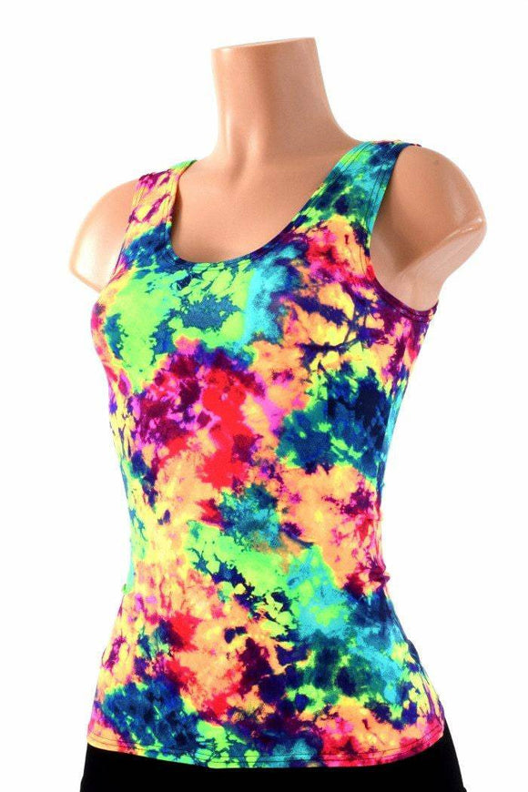 Full Length Scoop Neck Acid Splash Top - Coquetry Clothing