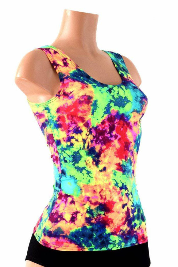 Full Length Scoop Neck Acid Splash Top - Coquetry Clothing