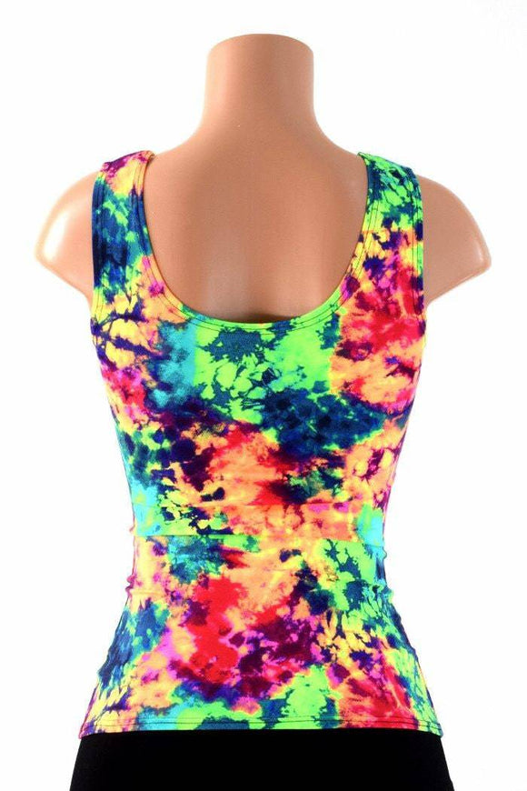 Full Length Scoop Neck Acid Splash Top - Coquetry Clothing